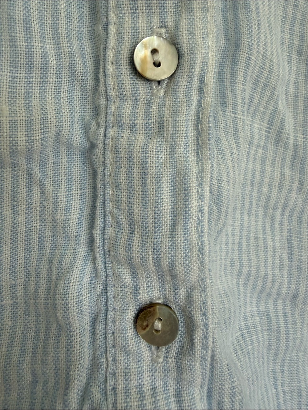 Tahari 100% Linen Striped Sleeveless Shirt Dress Blue White Coastal Chic 2X - Picture 5 of 9